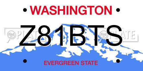 Z81BTS Washington License Plate