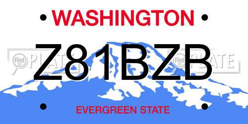 Z81BZB Washington License Plate