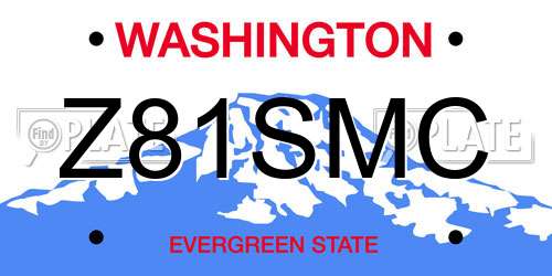 Z81SMC Washington License Plate