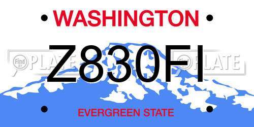 Z830FI Washington License Plate