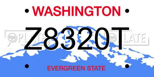 Z8320T Washington License Plate