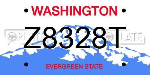Z8328T Washington License Plate
