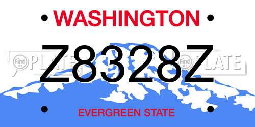 Z8328Z Washington License Plate