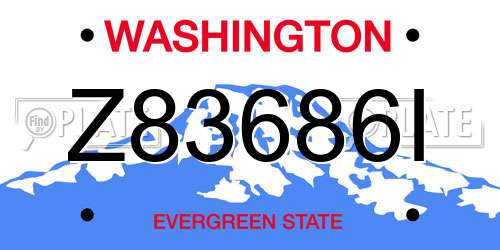 Z83686I Washington License Plate