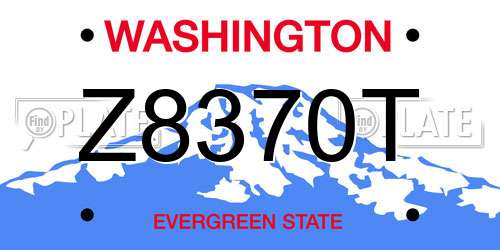 Z8370T Washington License Plate