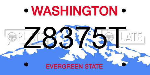 Z8375T Washington License Plate