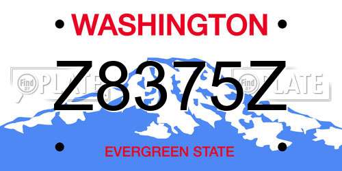 Z8375Z Washington License Plate