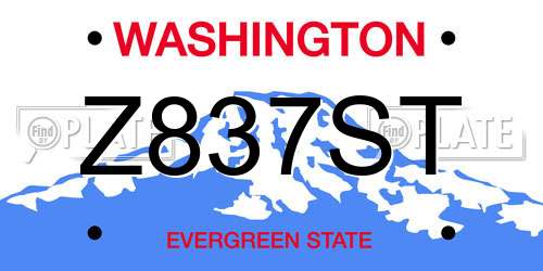 Z837ST Washington License Plate