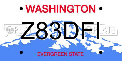 Z83DFI Washington License Plate