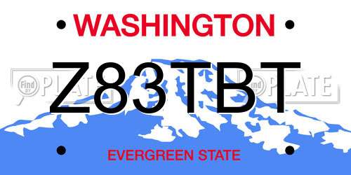 Z83TBT Washington License Plate