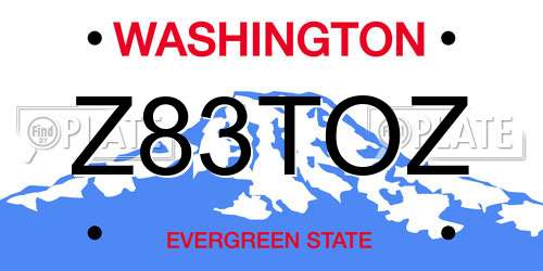 Z83TOZ Washington License Plate