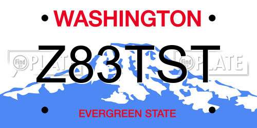 Z83TST Washington License Plate