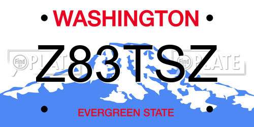 Z83TSZ Washington License Plate