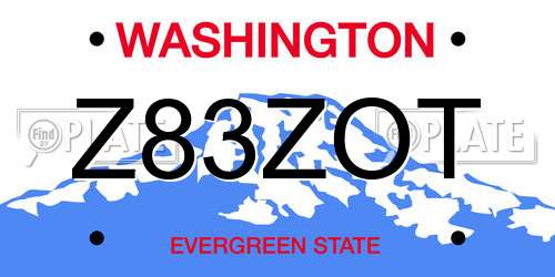 Z83ZOT Washington License Plate