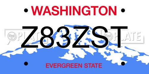 Z83ZST Washington License Plate
