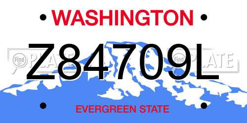 Z84709L Washington License Plate