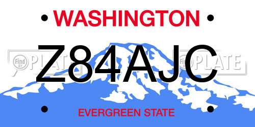 Z84AJC Washington License Plate