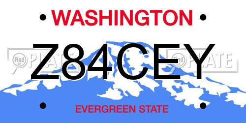 Z84CEY Washington License Plate