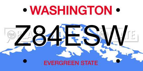 Z84ESW Washington License Plate