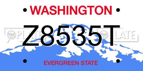 Z8535T Washington License Plate