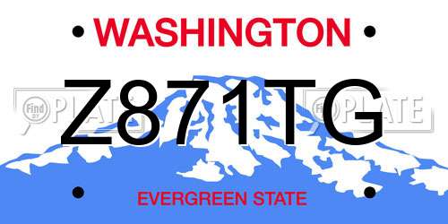 Z871TG Washington License Plate
