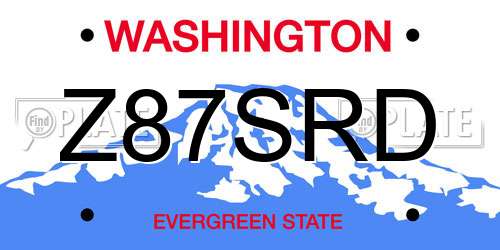 Z87SRD Washington License Plate