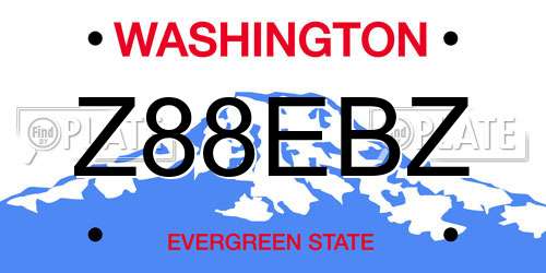 Z88EBZ Washington License Plate