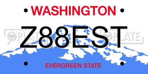 Z88EST Washington License Plate