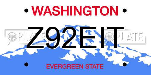 Z92EIT Washington License Plate