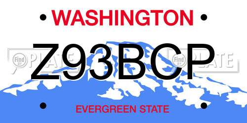 Z93BCP Washington License Plate