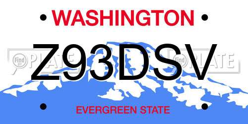 Z93DSV Washington License Plate