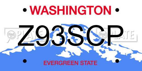 Z93SCP Washington License Plate