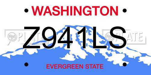 Z941LS Washington License Plate