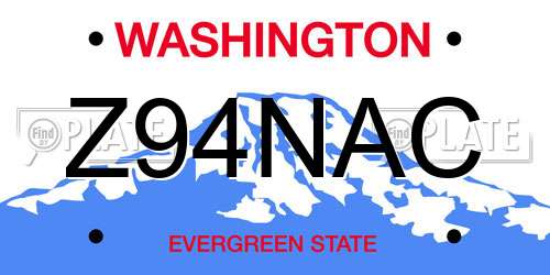 Z94NAC Washington License Plate