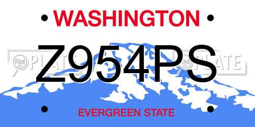 Z954PS Washington License Plate