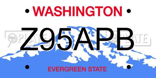 Z95APB Washington License Plate