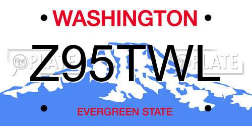 Z95TWL Washington License Plate