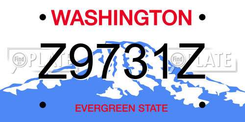 Z9731Z Washington License Plate
