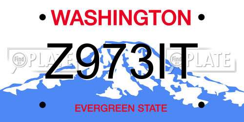 Z973IT Washington License Plate