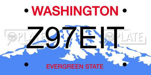 Z97EIT Washington License Plate