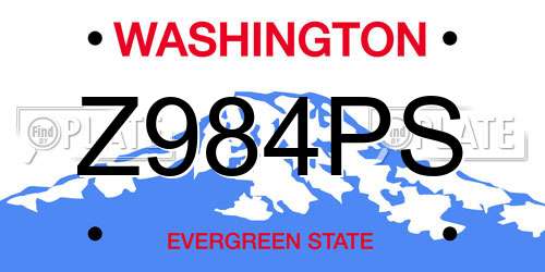 Z984PS Washington License Plate