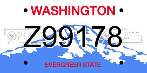 Z99178 Washington License Plate