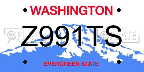Z991TS Washington License Plate