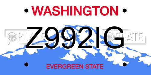 Z992IG Washington License Plate