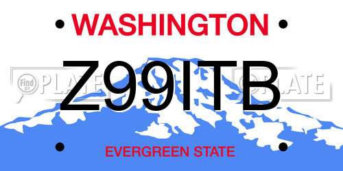 Z99ITB Washington License Plate