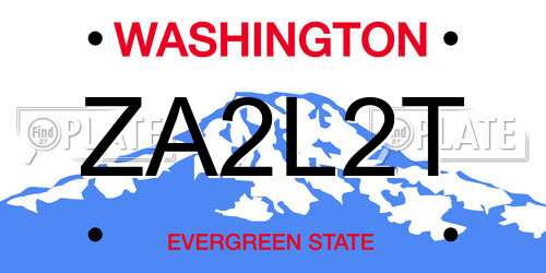 ZA2L2T Washington License Plate