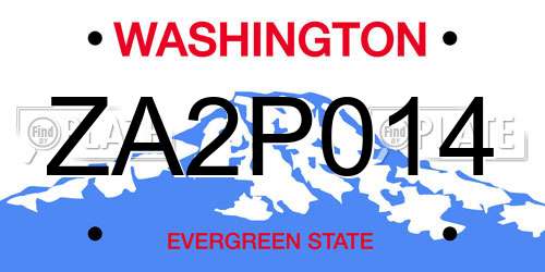 ZA2P014 Washington License Plate