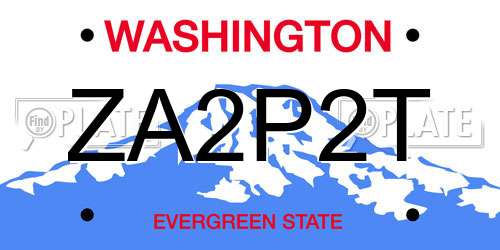 ZA2P2T Washington License Plate