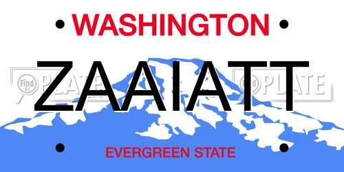 ZAAIATT Washington License Plate