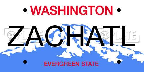 ZACHATL Washington License Plate